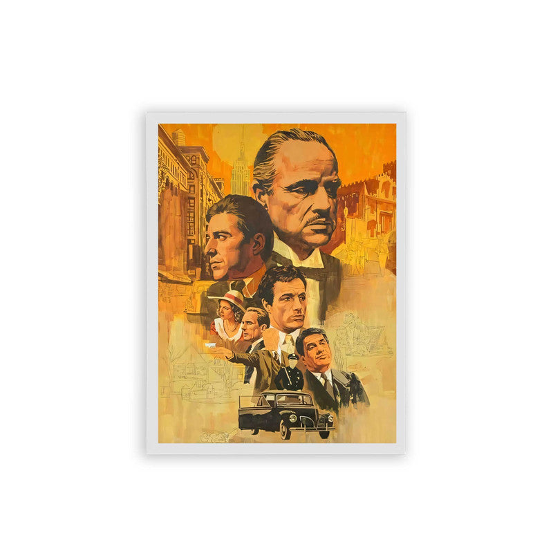 The Godfather 'Underworld Empire' Framed Poster White Hard Fiber