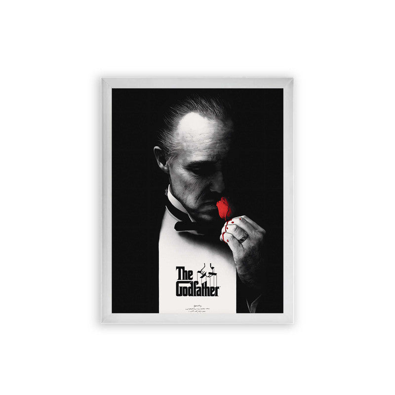 The Godfather 'Bloody Flower' Framed Poster White Premium Wood