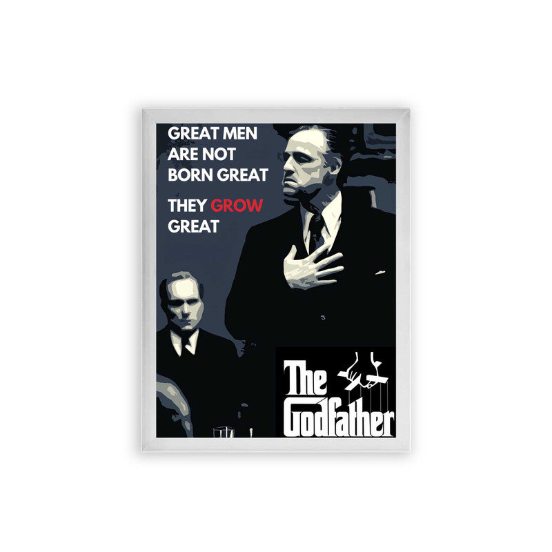 The Godfather 'Great Men' Framed Poster White Premium Wood