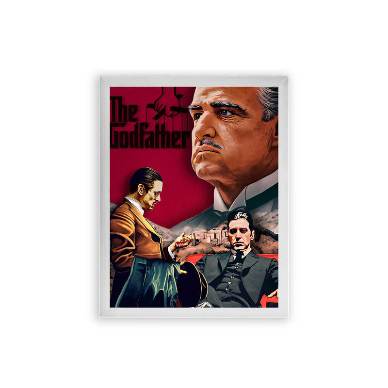 The Godfather 'The Mob Monarch' Framed Poster White Premium Wood