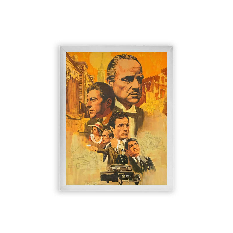 The Godfather 'Underworld Empire' Framed Poster White Premium Wood