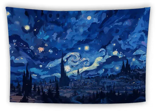 Artistic 'Starry Night' Flag