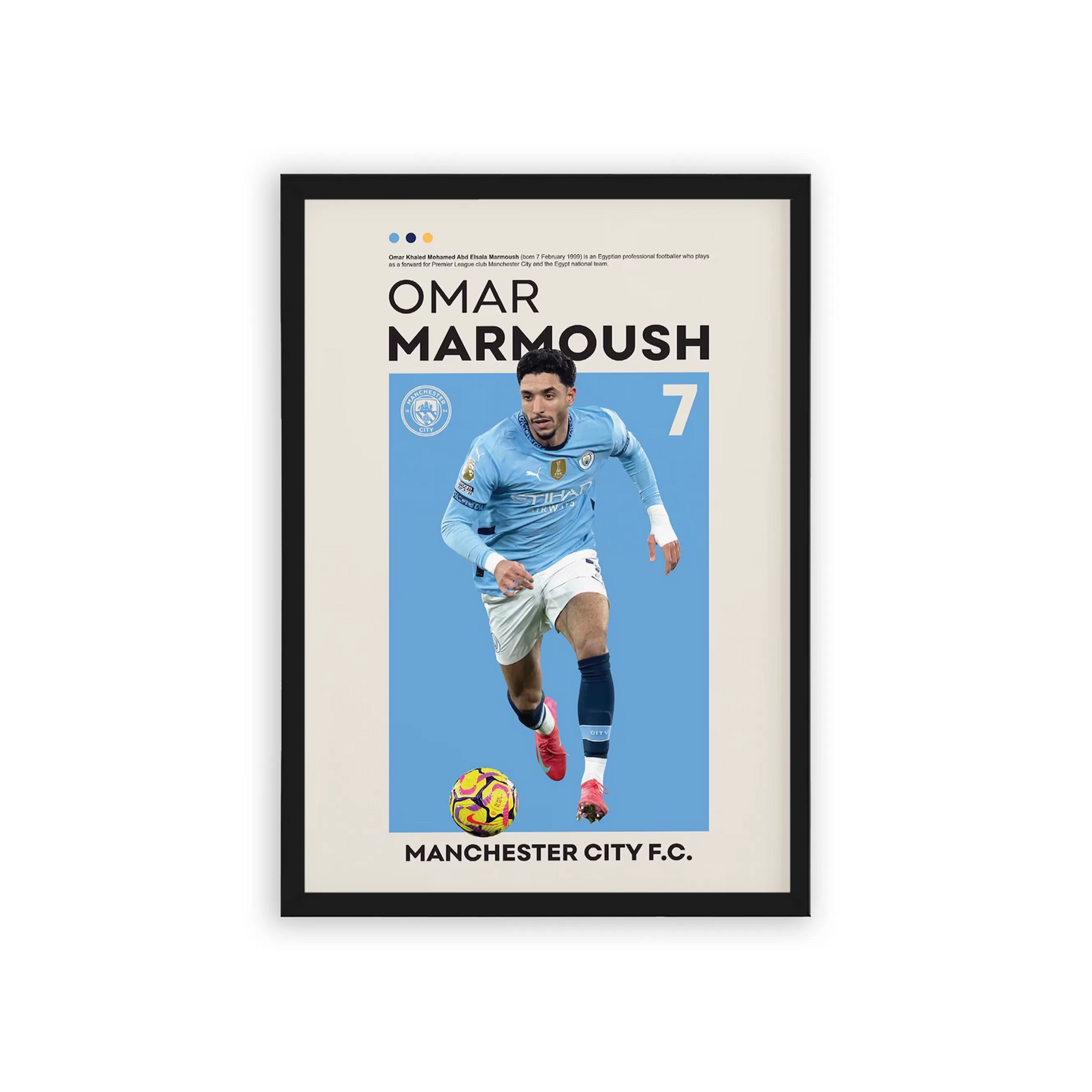 Omar Marmoush 'Fast & Fearless' Framed Poster Brown Premium Wood 