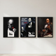 The Godfather 3-piece framed poster set with Bloody Flower, Great Men and The Patriarch's Presence hung as a gallery wall