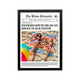 Satirical newspaper-style poster with Girls Are Just Born headline, black white pink and beach tones for bedroom dorm or vani