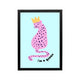 Pink spotted leopard with crown and i’m a queen text on aqua background, preppy Y2K wall art for bedroom or dorm