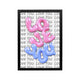 Framed Love You poster with pink and blue bubble lettering, preppy Y2k style, for bedroom dorm or vanity