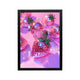 Pink reflective strawberries on a lilac background, glossy Y2K glam wall art for bedroom, dorm, or vanity