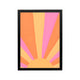 Retro sunburst wall art in peach, pink, and yellow for a preppy Y2K bedroom, dorm, vanity, or workspace