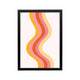 Pastel retro wave abstract art in yellow, pink, coral, and peach for bedroom, dorm, vanity, or workspace