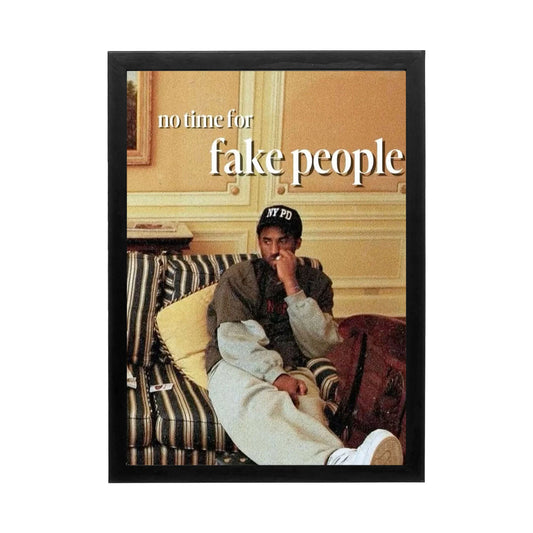 Stylish wall art featuring motivational text, man in casual attire, warm tones, ideal for an inspiring office or creative space.