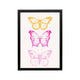 Pink and gold butterfly wall art on blush background, preppy Y2K style for bedroom, dorm, or vanity