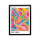 Hot Vibes retro typography poster with neon pink aqua and yellow swirls for bedroom dorm or vanity decor