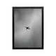 Black plane silhouette in grey sky, minimalist monochrome wall art for modern living room or office