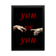 'You vs You' wall art featuring outstretched hands, dramatic black background, perfect for a high-performance office.
