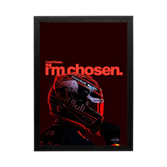 Dramatic Red Bull racing artwork featuring an animated helmet silhouette, perfect for a high-performance home or office.
