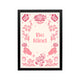 Pink Be Kind floral affirmation poster with blush typography and preppy Y2K style for bedroom or dorm decor