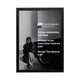 Black and white wall art featuring poignant lyrics by Kendrick Lamar with a moody aesthetic for modern office or creative space.