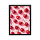 Pink and red cherry heart pattern wall art in glossy Y2K style for bedroom dorm vanity or workspace