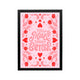 Pink and red You Make Better typography poster with hearts and tulips, preppy Y2k wall art for bedroom or dorm