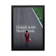 Inspirational wall art featuring a powerful figure on a race track, perfect for enhancing a high-performance workspace.
