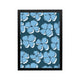 Blue floral pattern wall art in preppy Y2K style for bedroom, dorm, vanity, or workspace