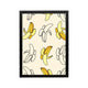 Framed banana pattern art in cream, black, and yellow, playful preppy Y2k style for bedroom dorm or workspace